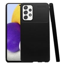Funda de Silicon Uso Rudo Atti Rugged Carbon Samsung A72 Negro 1pz Mas Mica 9D