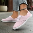 thumbnail image 5 of Women's Casual Low Top Sneakers Solid Color Breathable Lightweight Walking Shoes, 5 of 12