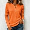 thumbnail image 2 of Women's Long Sleeve Waffle Knit Tops 2026 Fall Henley V Neck Shirts, XL, 2 of 8