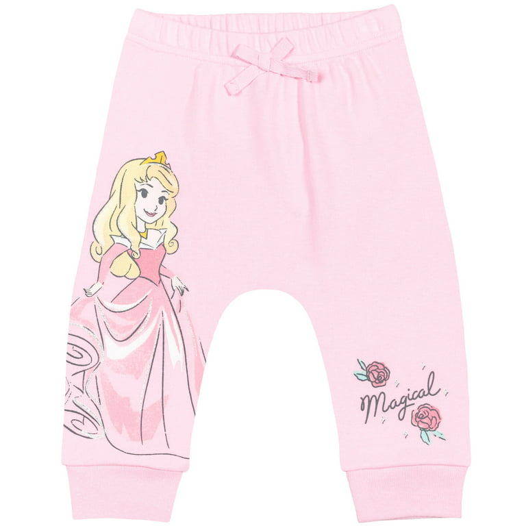 Disney Princess Cinderella Ariel Belle Aurora Toddler Girls 4 Pack Pants 3T  