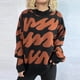 thumbnail image 5 of Suéter de punto nuevo 2024 para mujer, suéteres de punto de manga larga con cuello redondo para mujer, suéter cálido informal de otoño e invierno, 5 of 5