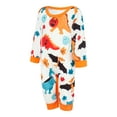 thumbnail image 3 of Argulvti Family Matching Halloween Pajamas, Baby Rompers/Letter Print Long Sleeve Tops and Dinosaur Bat Print Pants Sleepwear Set, 3 of 7