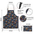 thumbnail image 3 of Blue Highland Cow Flower Pattern Apron-Garden Aprons for Women with Pockets-Cotton Linen Waterproof Kitchen Cooking Gardening Aprons Adjustable for Kitchen,Cooking,BBQ and Salon 33x27 Inch, 3 of 7