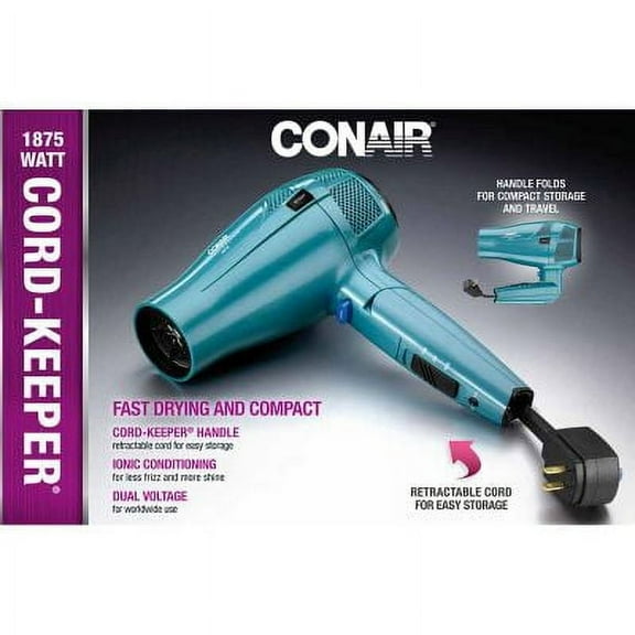 Conair 1875 Watt Cord-Keeper Folding Dryer 1 ea