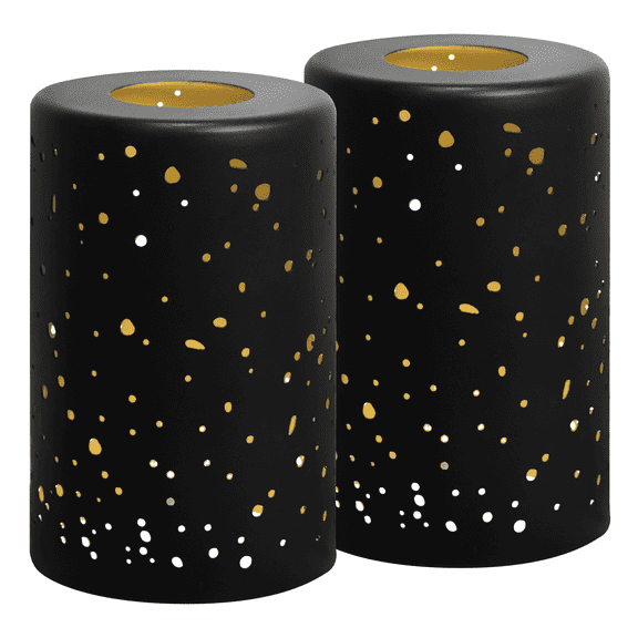Cylinder Metal Lamp Shade  Set of 2 , AEELLEEA Small Pendent Lampshade Replacement with 1-5/8 Inch Fitter Opening, Sky Stars Design