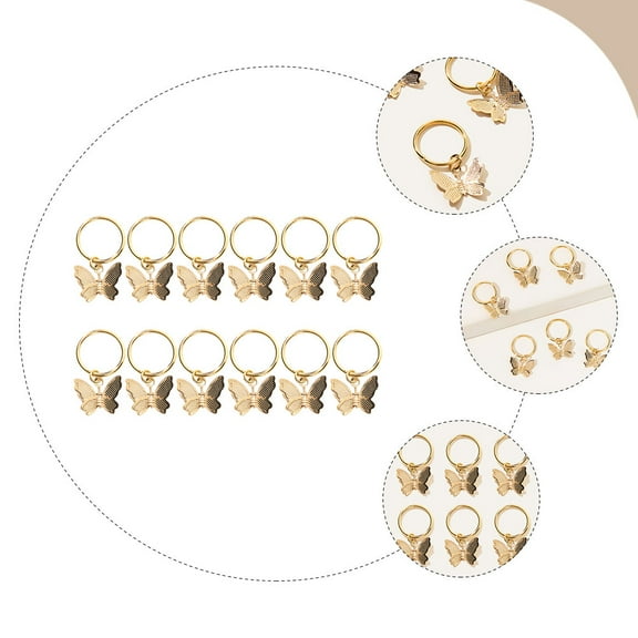 Niceauty 12Pcs Hair Cuffs for Braids Golden Braiding Accessories Easy to Wear Hair Jewelry