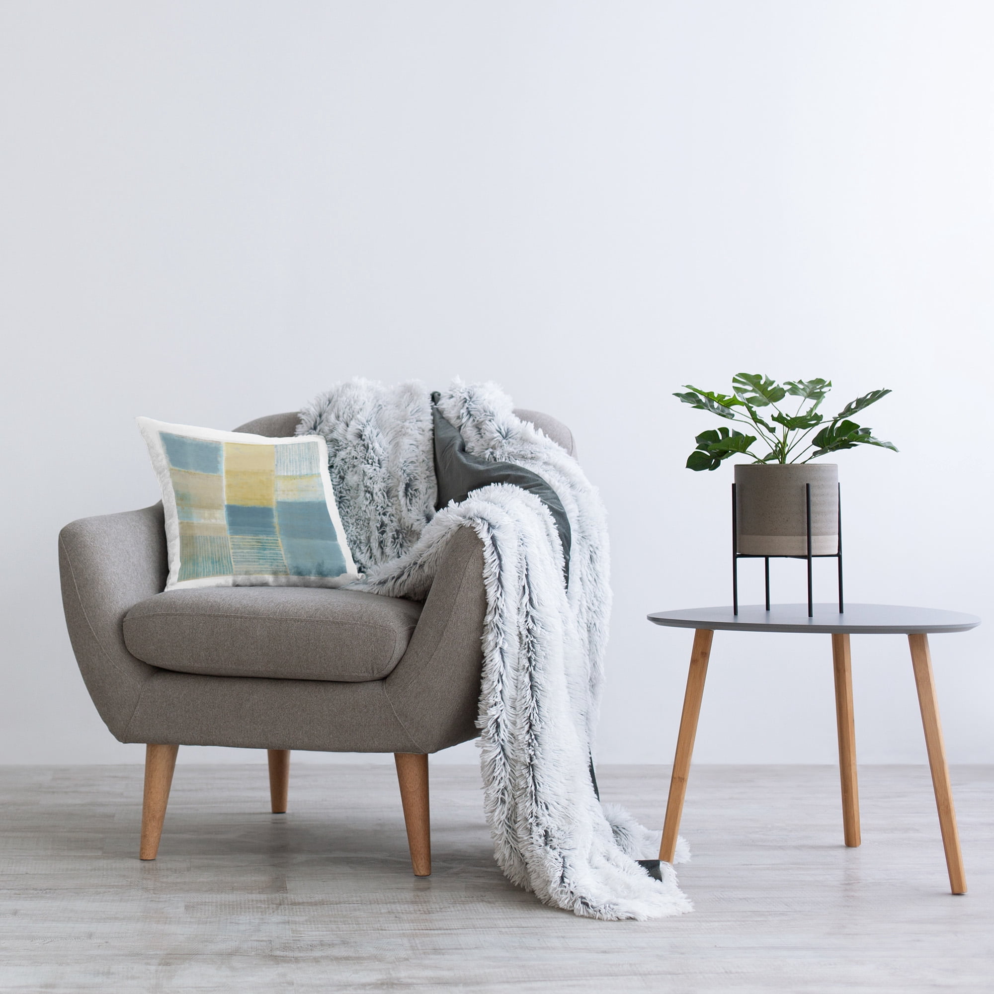 Stupell Industries Rustic Stripes & Squares Decorative Printed Throw Pillow Design by Flora Kouta