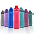 Pogo BPAFree Plastic Water Bottle with Soft Straw, Blue, 32 oz