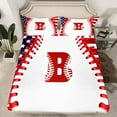 thumbnail image 2 of Manfei Letter Monogrammed B Boy 3pcs Twin Sheet Sets,Sport Baseball Twin Fitted Sheet,Ball Gamer Breathable Flat Sheet,Lightweight Room Decor, 2 of 7