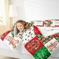 thumbnail image 4 of Manfei Personalized Initial W Queen Comforter Set for Kids Boys Girls, Merry Christmas Bedding Sets, Gingerbread Lollipop Plaid Bedding Comforter Set, Breathable Home Decor, Reversible 3-Piece, 4 of 8