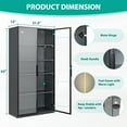 thumbnail image 5 of STANI Display Cabinet with Glass Doors, Tall Glass Display Cabinet with Ligths, Display Case Curo Cabinets with 4 Adjustable Shelves for Home, Office, Clinic, Pantry, Assemble Required, 5 of 9
