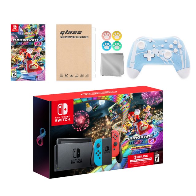Nintendo Switch Mario Kart 8 Deluxe Bundle Red/Blue Console, Mario