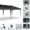 thumbnail image 6 of HOTEEL 10x20 Pop up Canopy Tent, Waterproof Commercial Tent with 6 Removable Sidewalls, Outdoor Sun Shelter Gazebo for Parties, Wedding, Camping, Courtyard ,Black, 6 of 10
