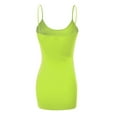 thumbnail image 2 of Essential Basic Women Basic Built In Bra Spaghetti Strap Cami Top Tank - Lime, S, 2 of 4