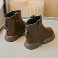 thumbnail image 5 of Eltusu Girls Winter Boots, Thermal Zip-Up No Slip Breathable Kids Shoes Brown Size 10（Little Kids), 5 of 7