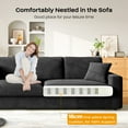 thumbnail image 3 of 100" Sofa Couch for Living Room,24" Extra Deep Seat Corduroy Sofa,Wide Arm,Comfy Upholstered Oversized Loveseat,2 Pillows,Black, 3 of 7