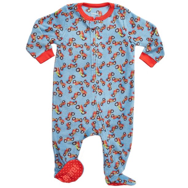 Leveret Leveret Little Baby Boys Christmas Fleece Footed Sleeper