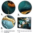 thumbnail image 3 of Designart "Granite with Topaz Agate in Gold and Green VIII" Fractal Framed Wall Art Decor - Modern Gold Abstract Entryway Framed Wall Art, 3 of 6