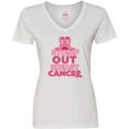 thumbnail image 3 of Inktastic Stomp Out Breast Cancer with Pink Cowgirl Boots Women's V-Neck T-Shirt, 3 of 5