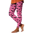 thumbnail image 2 of Yeaiivve Cute Leggings for Women Halloween SpiderWeb Bat Printed Skinny Pant Elastic High Waist Yoga Pants Cozy Stretchy Milk Silk Workout Legging 3XL, 2 of 7