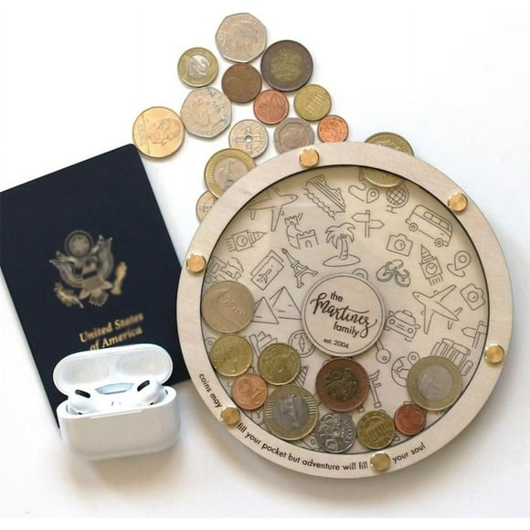 Modern Desk Decor Personalized Box Travel Gift Travel Archive Box For Memories Collection Case Keepsake Box With Slot On Top Life In A Box Travel Gift Frame