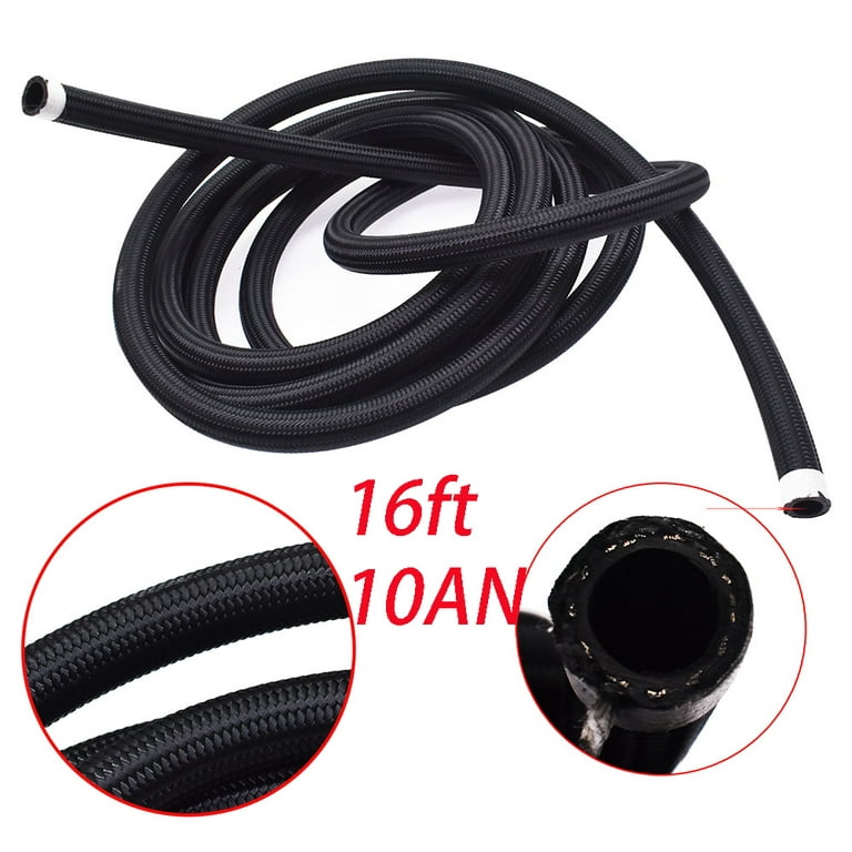 6AN PTFE Braided Black Nylon Hose / Line (E85 + Race Fuel Safe) – BY THE  FOOT