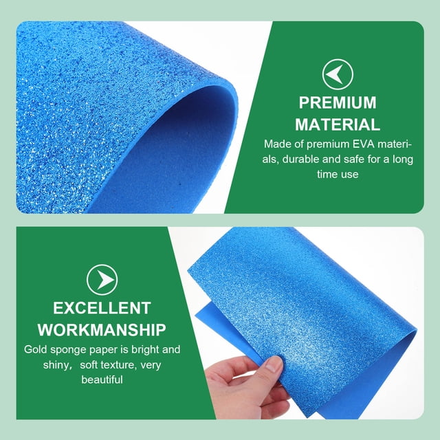 RENACLIPY 10Pcs DIY Glitter Sponge Paper Assorted Color Durable Eva for Scrapbooking and Party Decor