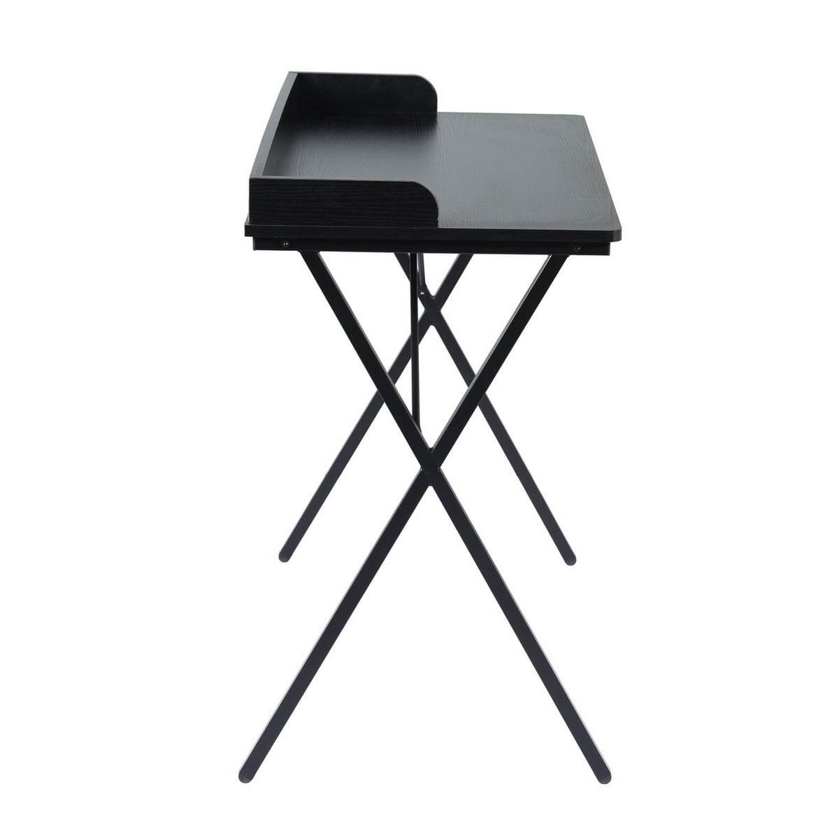 Computer Desk, X-Shaped Metal Legs Gaming Desk with Pegboard & Raised Baffle, Glossy MDF Workstation for Home Office Study