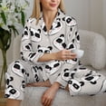 thumbnail image 6 of Honeii Cute Panda print Women's Pajama Sets Long Sleeve Button Down Sleepwear Nightwear Soft Pjs Lounge Sets-Medium, 6 of 7