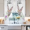 thumbnail image 4 of Easter Rabbit Swag Curtain Valance for Windows, Bunny Easter Eggs Window Treatments Short Swag Topper for Kitchen Windows Bathroom Bedroom, 36"x36", 4 of 8