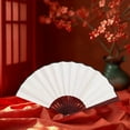 thumbnail image 5 of Alialene Line Dance Popping Fan Traditional Red Bone Folding Fan Premium Fabric Solid Color Fan for Diy Hand Painted Art Calligraphy Advertising Large Hand Fans for Dance D (8 inch / 10.43in), 5 of 5