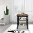 thumbnail image 4 of 2 Pack Rustic Wood Ending Table 2 Shelves Night Stand Storage for Bedroom Living Room Curving Steel, 4 of 8