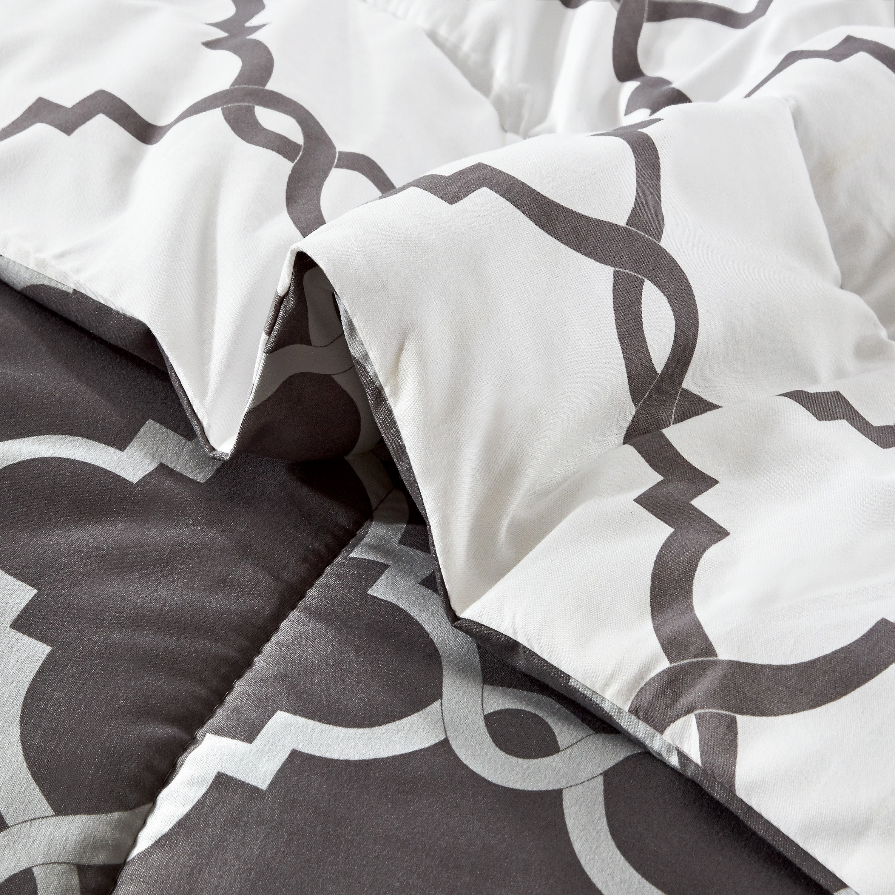 Lux Decor Collection 4 Piece Geometric Twin Comforter Set - Polyester Filling Reversible Washable Comforter Set