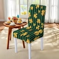 thumbnail image 5 of TSOVTHRID Gold Shamrock Stripe Print 5-Piece Table and Chair Cover Set, Rectangle Tablecloth with Chair Slipcovers Removable Table Cloth for Dining Room, St. Patrick's Day Decor, 5 of 7