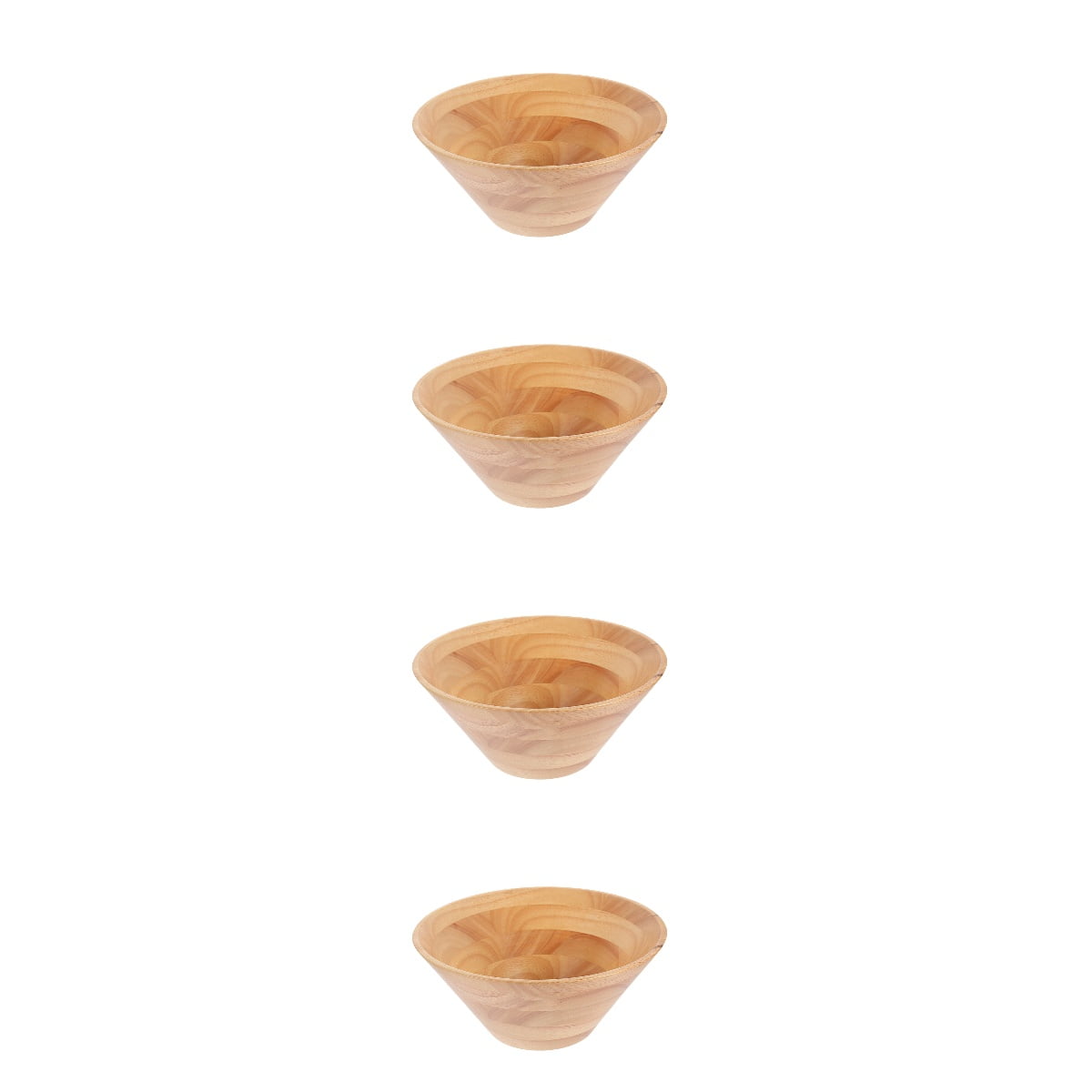 4 Count Extra Large Wood Bowl Fruit Bowl Wooden Salad Bowl 14.00X14.00X5.80CM