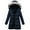 Navy, variant on KVE Women's Winter Thicken Puffer Coat Warm Snow Jacket with Faux Fur Removable Hood Grey Small
