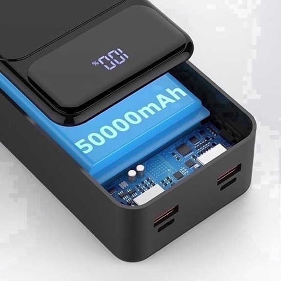 P.Toultek 50000mAh 22.5W PD3.0 Power Bank, USB 3 Input Portable Battery Charger For iPhone Samsung Huawei iPad Etc