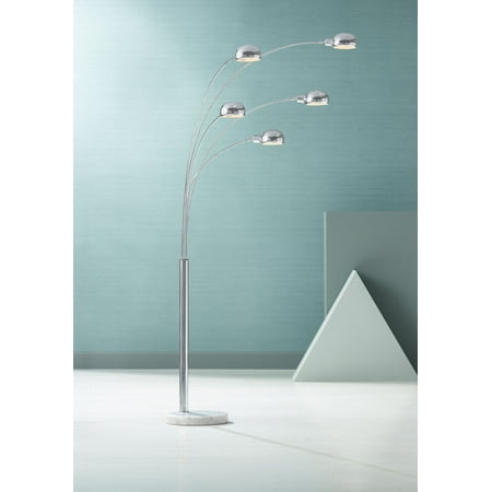 floor lamp arc base light marble chrome dome possini swivel euro shades mid century reading living modern lamps walmart