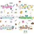 thumbnail image 2 of TOARTi Back to School Bulletin Board Decorations Colorful Learning Wall Sticker for Classroom Educational Subjects Wall Decals Math Art History English Science Geography Stickers Class Subject Decals, 2 of 7