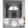 thumbnail image 2 of Black Grey Swag Kitchen Curtains Sets for Windows 24 Inch Length, Modern Abstract Diamond Luxury Gradient Short Window Curtain Panels Swags Valances and Tiers 3 Piece Set for Cafe/Dining Room, 2 of 5