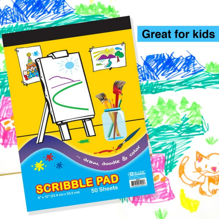 2 Pc Scribble Plain Paper Book Kids Drawing Pad Sketch Writing Coloring 50  Pages 