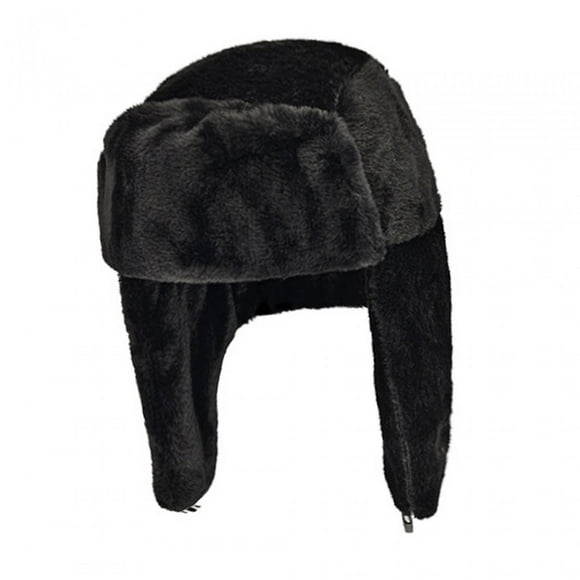 Winter Trapper Hats Ear Flaps Thickened Winter Hats for Women Adults Running Black