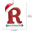 thumbnail image 3 of Personalized Initial Xmas Tree Ornament A-Z,2025 Christmas Letter Ornament,Red Glitter Santa Hat,4.1in Hanging Decoration for Christmas Tree, 3 of 6