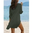 thumbnail image 4 of Ekouaer Beach Cover Ups for Women V Neck Bathing Suit Cover Up Bikini Swimsuit Coverup Beach Dress Shirt, 4 of 5