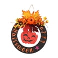 thumbnail image 2 of Halloween Door Sign, Halloween Welcome Wreaths, Wall Hanging Sign, Round Welcome Style F, 2 of 8