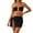 C-Black107, variant on Womens Swimwear 3 Piece Outfit Strapless Bikini Set With Mesh Skirt Summer Resort Vacation Beachwear