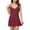 Red, variant on ATTRACO RIBFLEX Women's Camisole Dress with Built in Bra Spaghetti Long Tanks Top