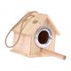 thumbnail image 3 of Casa de pájaros de madera estilo cabaña colgante estilo campestre con soporte para percha, caja nido para anidar 167 cm x 13 cm x 15 cm, 3 of 9