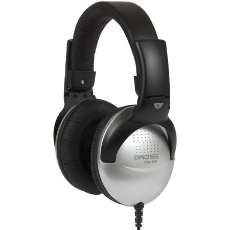 Koss Collapsible Portable Headphones Standard Packaging Black Silver