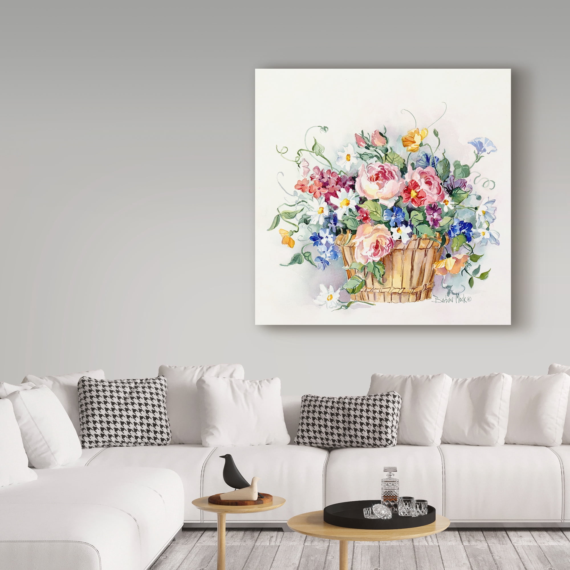 Trademark Fine Art 'Rose Basket' Canvas Art by Barbara Mock